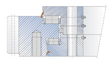 Due to the dimensional limitations of the loading gauge envelope and overhead power lines, only Triple Row Roller Slewing Rings are suitable for the loading encountered in railway cranes. Slewing Ring designs with internal toothing, or external toothing (as cross-section), are available.